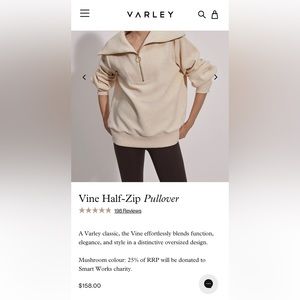 Varley half zip vine pullover